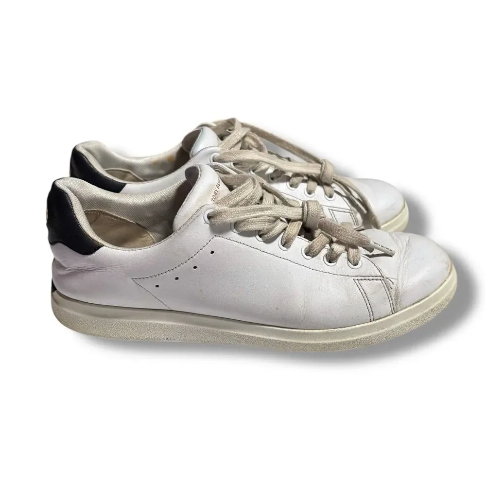 Tory Burch Women's White Leather Low Top‎ Howell Sneakers Size 10M